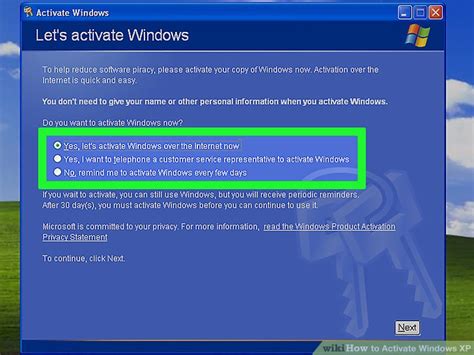 Unable to activate windows xp over the internet